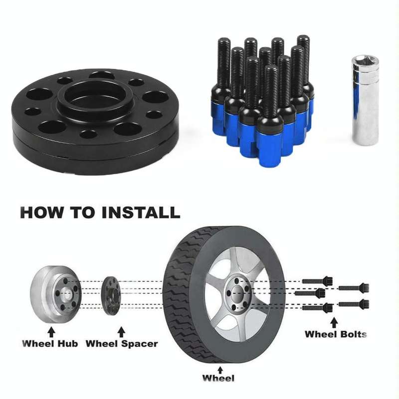 For Mercedes-Benz 15mm Car Modified Wheel Hub Flange Center Wheel Spacer with M12x1.5 Screws (Blue)