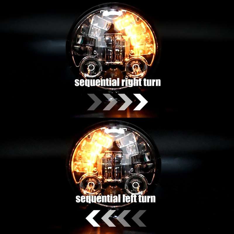DC9-30V / 6000K / 3000K / 20000LM 5.75 inch Motorcycle Gradient Headlight