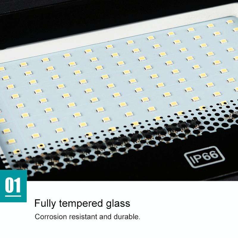 6500K Solar Lamp Outdoor Waterproof LED Floodlight, 100W
