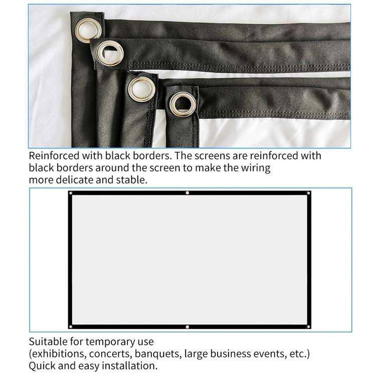 Simple Folding Thin Polyester Projector Film Curtain, Size:100 inch (16:9) Projection Area: 221x1...