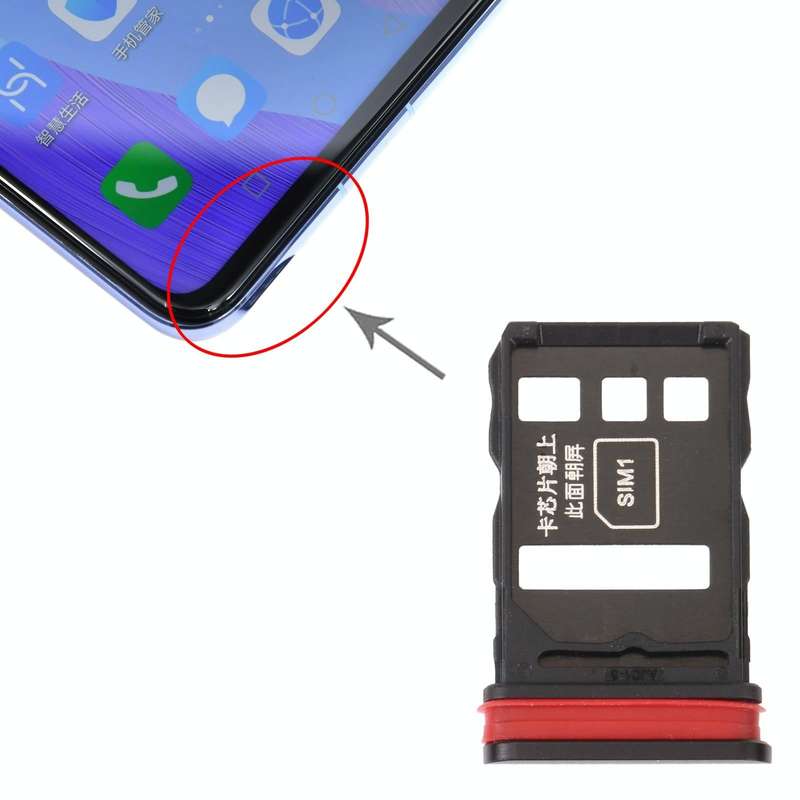 SIM Card Tray + SIM Card Tray for Huawei Nova 6 (Black)