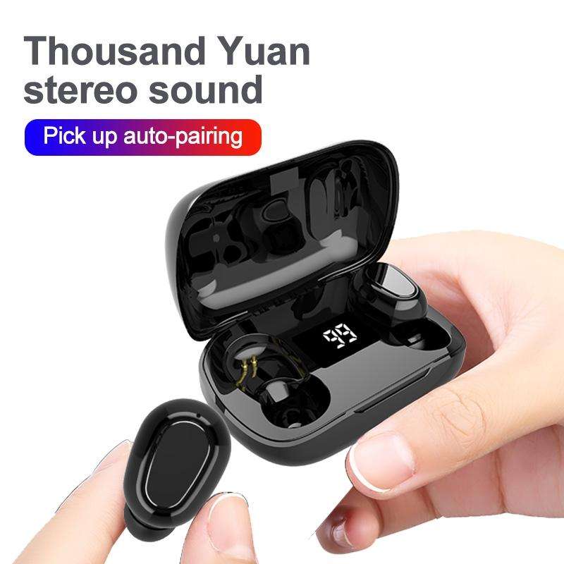 L21 Pro IPX7 Waterproof Wireless Bluetooth Earphone with Charging Box & Digital Display, Support ...