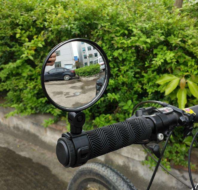 Universal 360 Rotate Adjustable Bicycle Rearview Handlebar Wide-angle Convex Mirror Cycling Rear ...