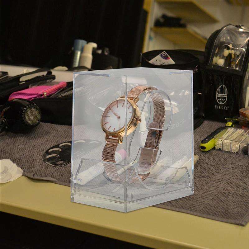 5 PCS Transparent Rectangular Watch Display Box Pull-out Electronic Watch Box(8.8 x7.7x5.4cm)