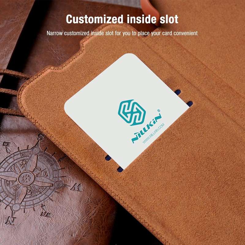 For Samsung Galaxy S22 Ultra 5G NILLKIN QIN Series Pro Sliding Camera Cover Design Leather Phone ...