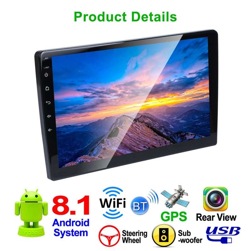 HD 10.1 inch Universal Car Android 8.1 Radio Receiver MP5 Player, Support FM & Bluetooth & TF Car...