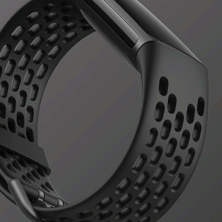 For Fitbit Charge 5 Silicone Hole Watch Band(Dark Blue)