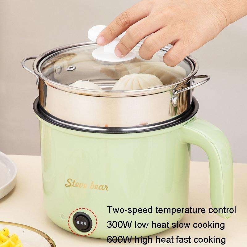 18cm Fast / Slow Gear+Non-stick Pot+Stainless Steel Steaming Grid Multifunctional Mini Electric C...