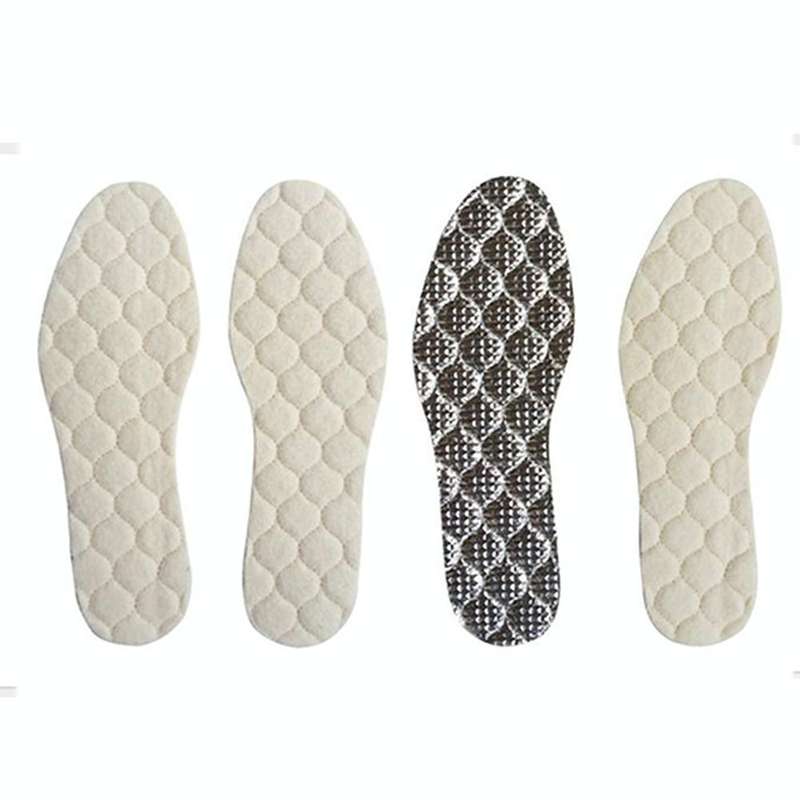 1 Pair Men And Women Wool Warm Insole Aluminum Film Insulation Sports Shock Insoles, Size:M(39-41...
