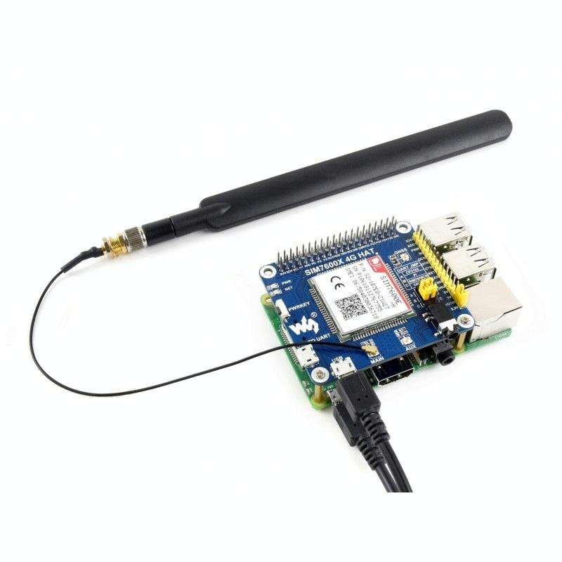 Waveshare 4G / 3G / 2G / GSM / GPRS / GNSS HAT for Raspberry Pi, LTE CAT4, for Southeast Asia, We...