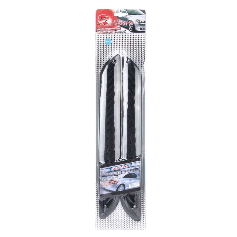 2 PCS Universal Car Auto Rubber Body Bumper Guard Protector Strip Sticker(Black)