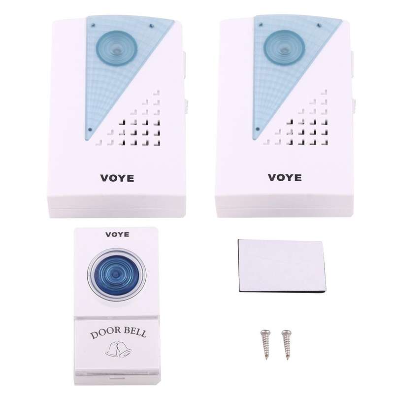 VOYE V001A2 Wireless Smart Music LED Home Doorbell with Dual Receiver, Remote Control Distance: 1...