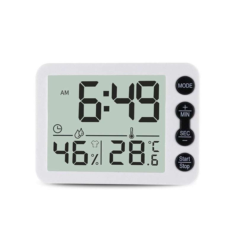 Multifunctional Indoor Thermometer And Hygrometer Large Screen Alarm Clock Kitchen Electronic Cou...