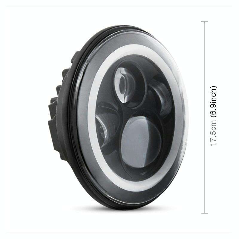 2 PCS 7 inch IP68 Waterproof 6500K 75W CREE LED Headlight Hi/Lo Beam Driving Lamp for Jeep Wrangl...