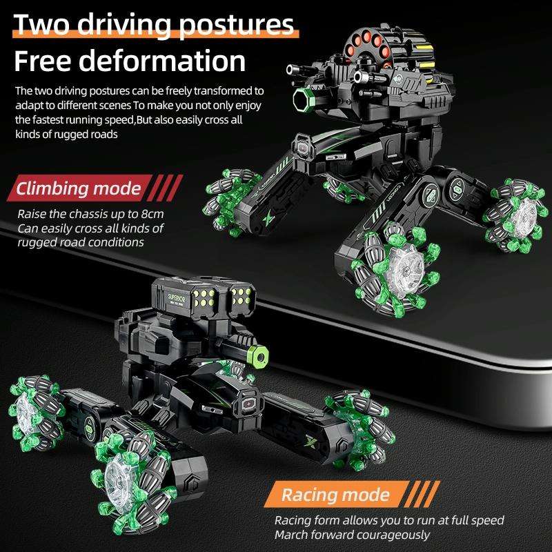 DM-578 Four-wheel Battle Side Spray Remote Control Car, Specification:Dual Control Soft Bomb(Green)