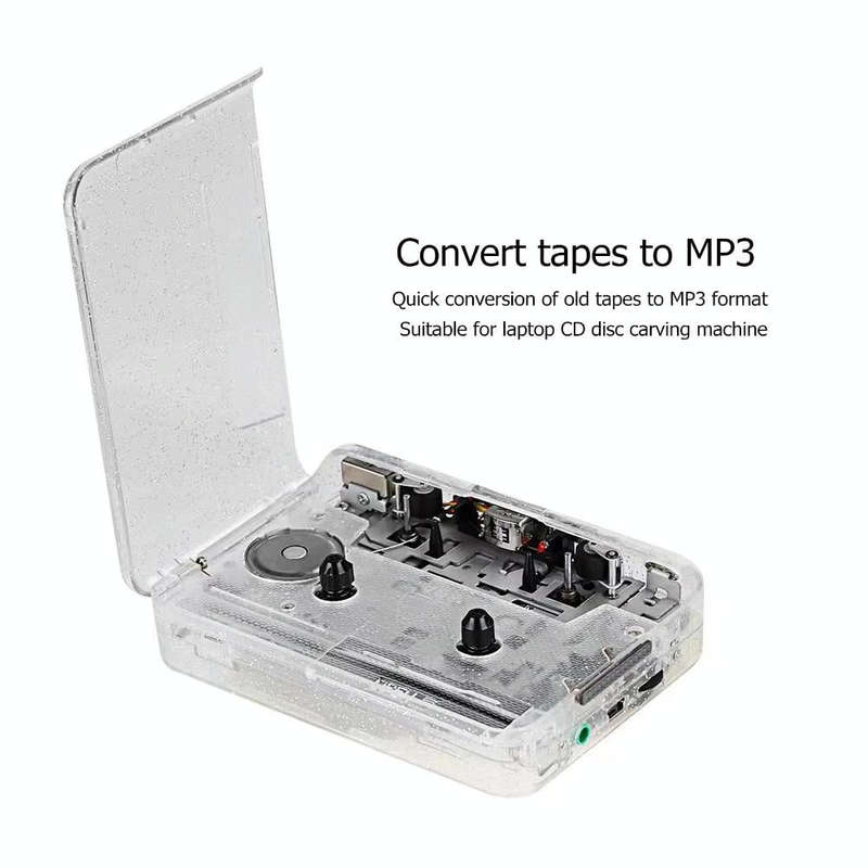 USB Cassette Player USB Cassette Tape to MP3 Converter (Transparent)