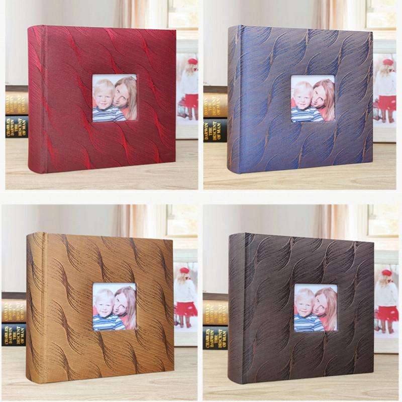 4R 6 Inch 200 Sheets Cloth Photo Album Baby Growth Memorial Album Interstitial Album(Purple Blue)