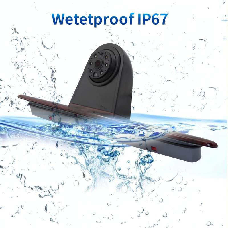 PZ461 Car Waterproof High Position Tail Light Brake Light View Camera + 7 inch Rearview Monitor f...