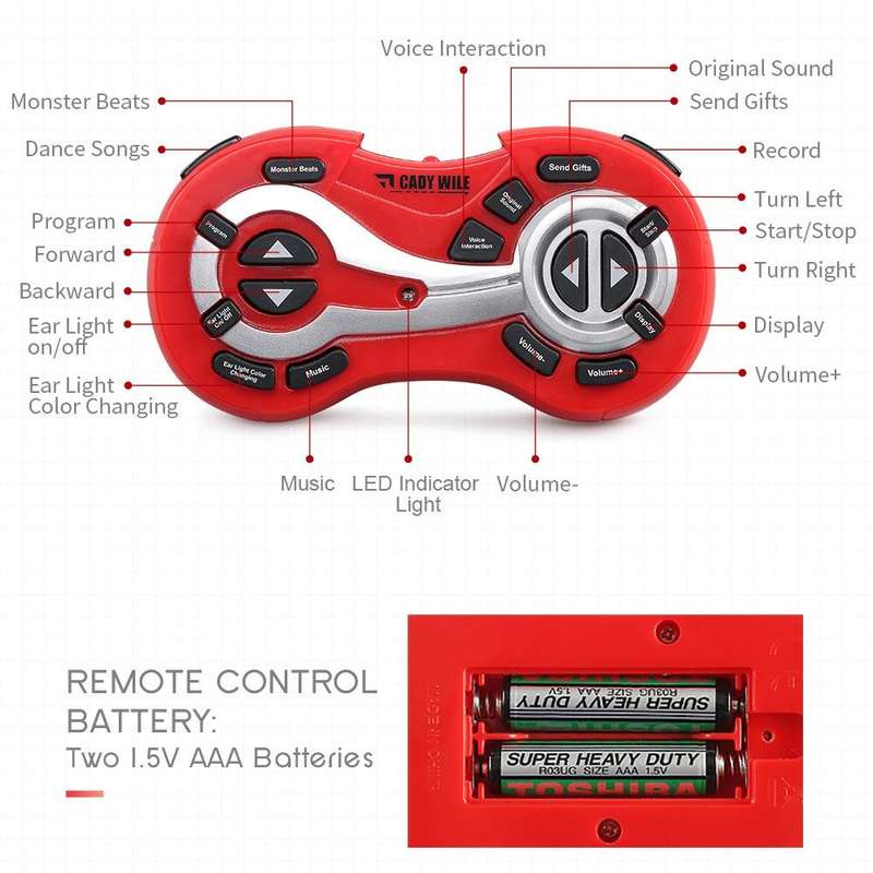 YDJ-K3 Smart Robots Support Dance Voice Control Education(Red)