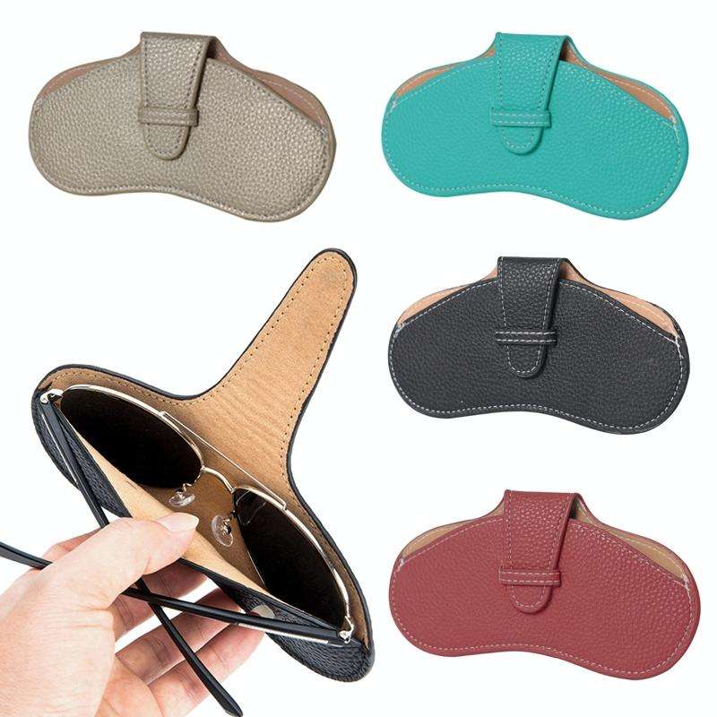 PU Leather Portable Glasses Bag Glasses Case Compression Sunglasses Storage Bag(Dark Green)