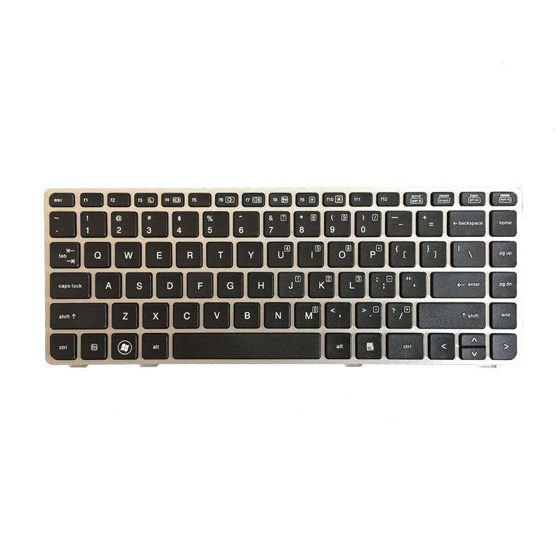 US Version Keyboard with Silver Frame for HP EliteBook 8470B 8470P 8470 8460 8460p 8460w ProBook ...