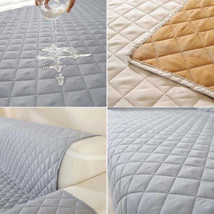 Double-sided Waterproof Pet Cushion Diamond Pattern Sofa Cover, Size:55x196cm(Light Coffee)