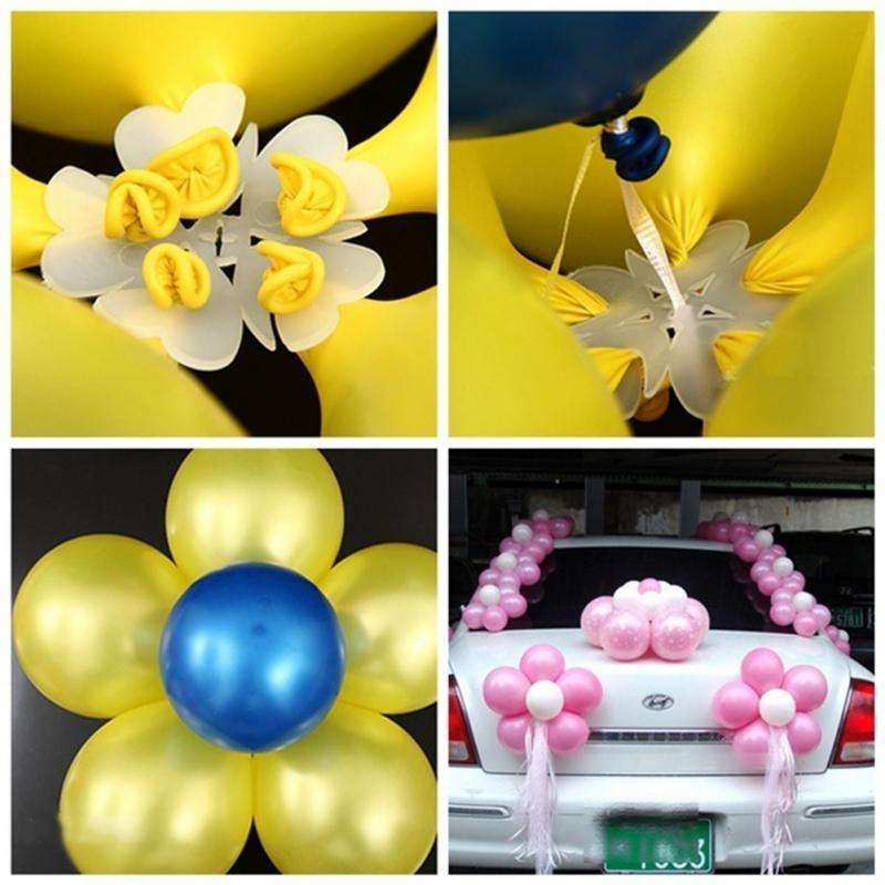 50 PCS Flower Balloons Decoration Accessories Plum Clip Birthday Wedding Party Plastic Balloon Clip