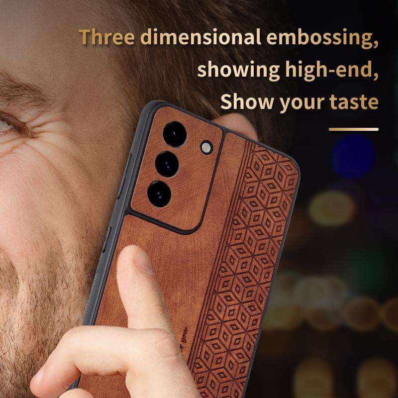 For Samsung Galaxy S21 5G AZNS 3D Embossed Skin Feel Phone Case(Black)