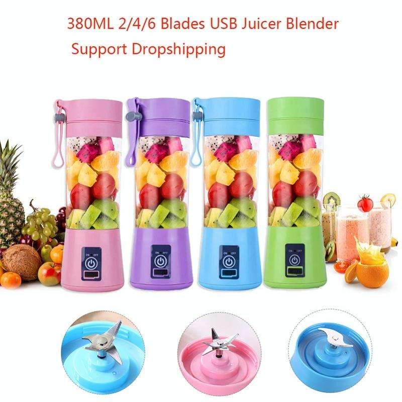 USB Rechargeable Electric Automatic Vegetable Fruit Citrus Orange Juice Maker Cup Mixer Bottle (3...