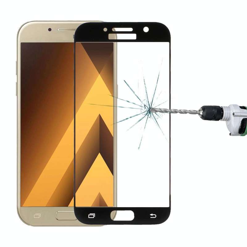 For Galaxy A7 (2017) / A720 0.33mm 9H Surface Hardness Silk-screen Full Screen Tempered Glass Scr...