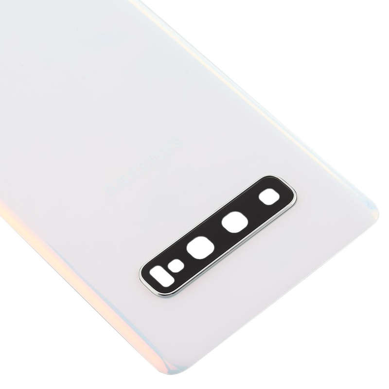 For Galaxy S10 Battery Back Cover with Camera Lens (White)