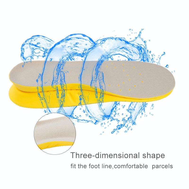 1 Pair PU Breathable Soft Sports Shock-absorbing Insole Sweat-absorbent Foot Pad Elastic Shoe Ins...