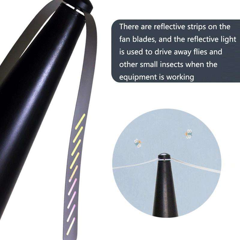 Outdoor Multi-Function Fan Leaf Fly Repeller Automatic Fly Trap Mosquito Repellent Fan(Black)