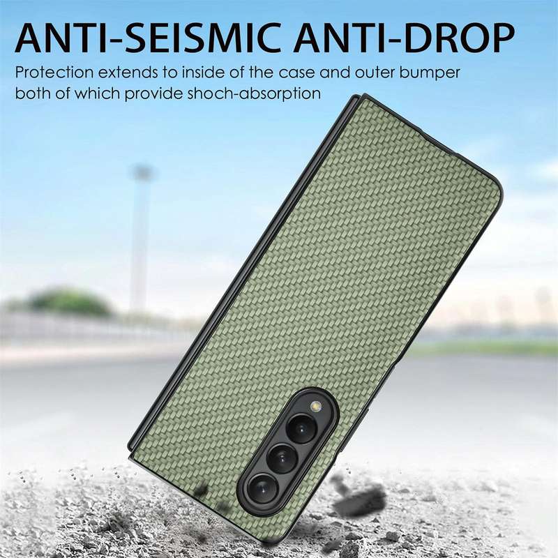 For Samsung Galaxy Z Fold3 5G Cross Pattern Slim PC Protective Case(Green)