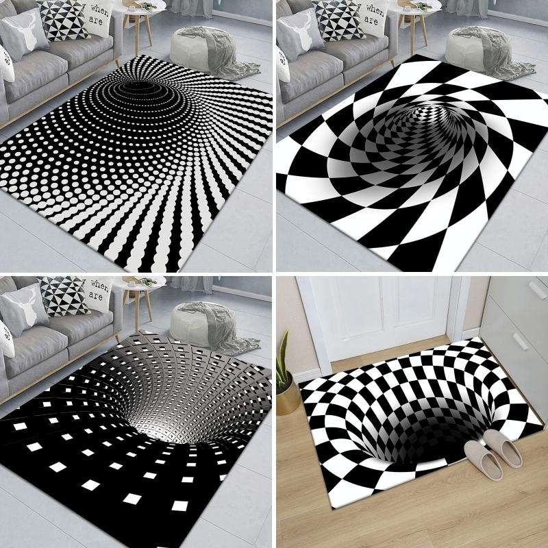 3D Geometric Stereo Trap Vision Living Room Bedroom Carpet, Size: 40x60cm(Rectangular Visual F)
