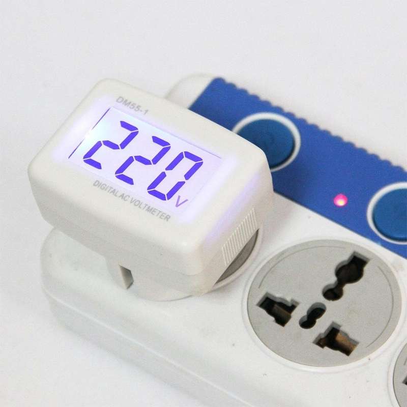 DM55-1 LCD AC Digital Voltage Meter Voltmeter, Measure Range: 110V-300V, EU Plug