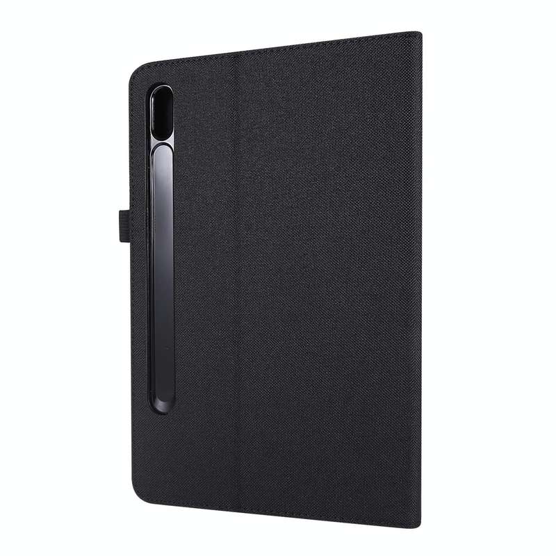 For Samsung Galaxy Tab S8 Ultra Horizontal Flip Fabric Leather Tablet Case with Card Slots & Hold...