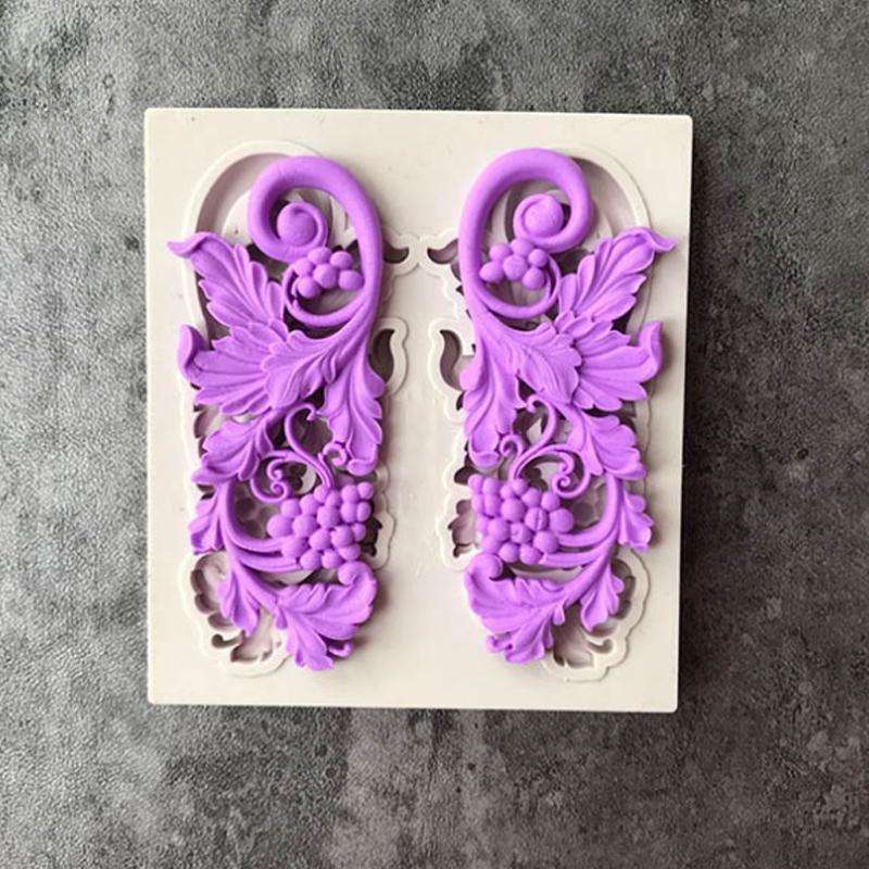 5 PCS Relief Fondant Cake Silicone Mold DIY Chocolate Mold,Style: D135