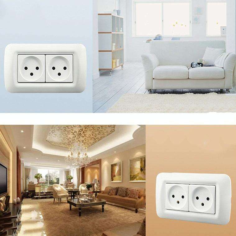 PC Panel Duplex Israel Three-Hole Wall Power Socket(Y Shape Double Plug)