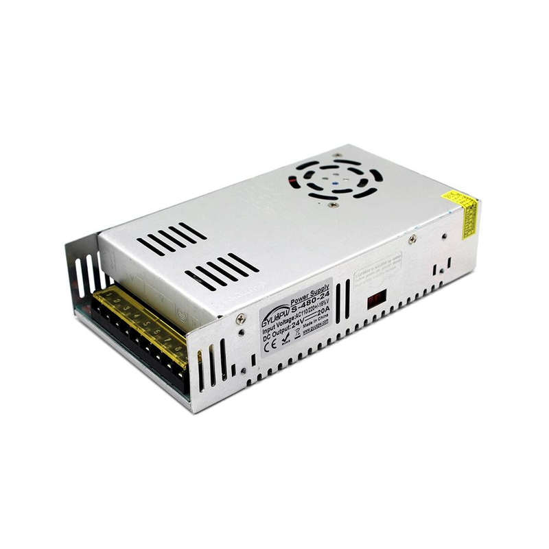 S-480-24 DC24V 20A 480W Light Bar Regulated Switching Power Supply LED Transformer, Size: 215 x 1...