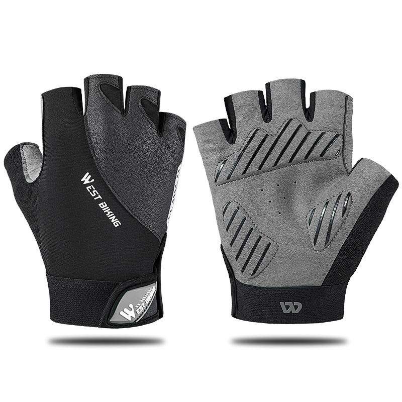 WEST BIKING YP0211210 Mountain Cycling Gloves Half Finger Breathable Anti-Slip Gloves Riding Equi...
