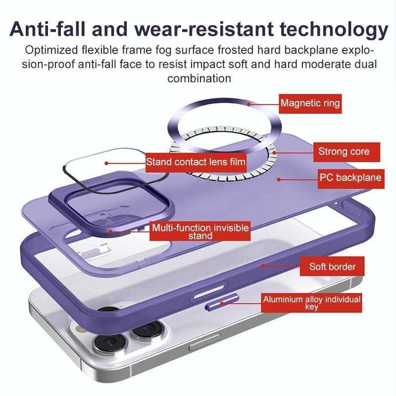 For iPhone X / XS Skin Feel CD Texture MagSafe Lens Holder Phone Case(Matte White)