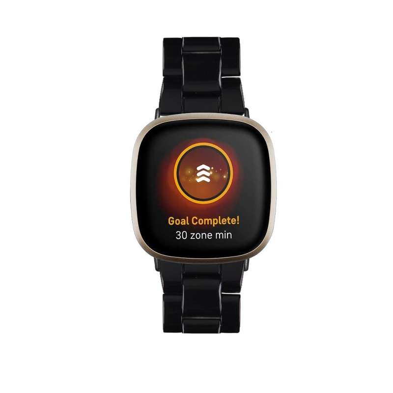 For Fitbit Versa 4 / Sense 2 Universal Resin Watch Band(Black)