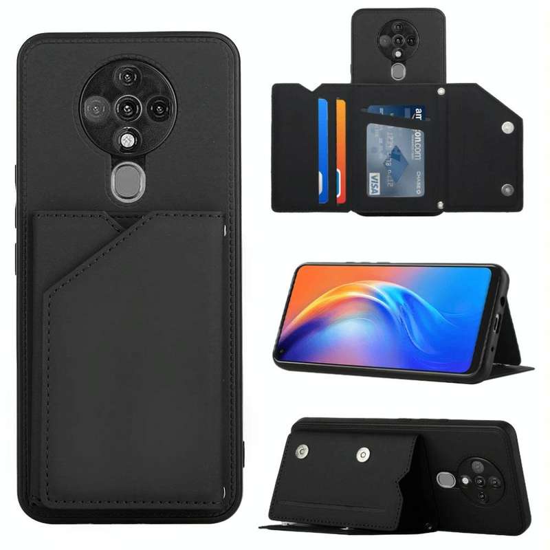 For Tecno Spark 6 Skin Feel PU + TPU + PC Phone Case(Black)