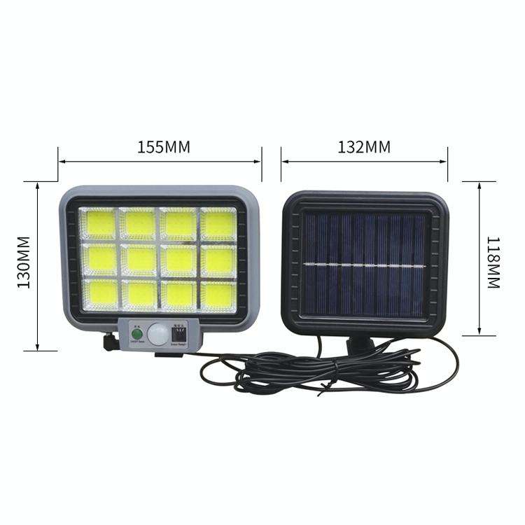 12 x 12 COB Outdoor Waterproof Solar Split Type Wall Light Human Induction Garden Corridor Househ...