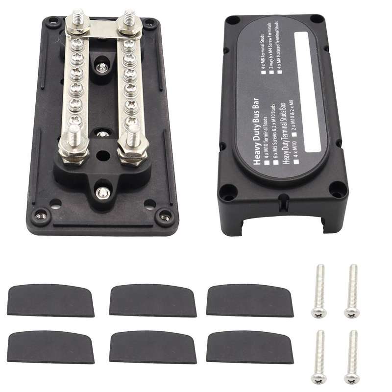 CP-3087-01 100A 48V 12-way M6 Terminal Busbar(Black)