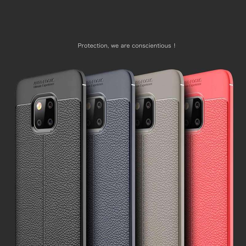 Litchi Texture TPU Shockproof Case for Huawei Mate 20 Pro (Black)