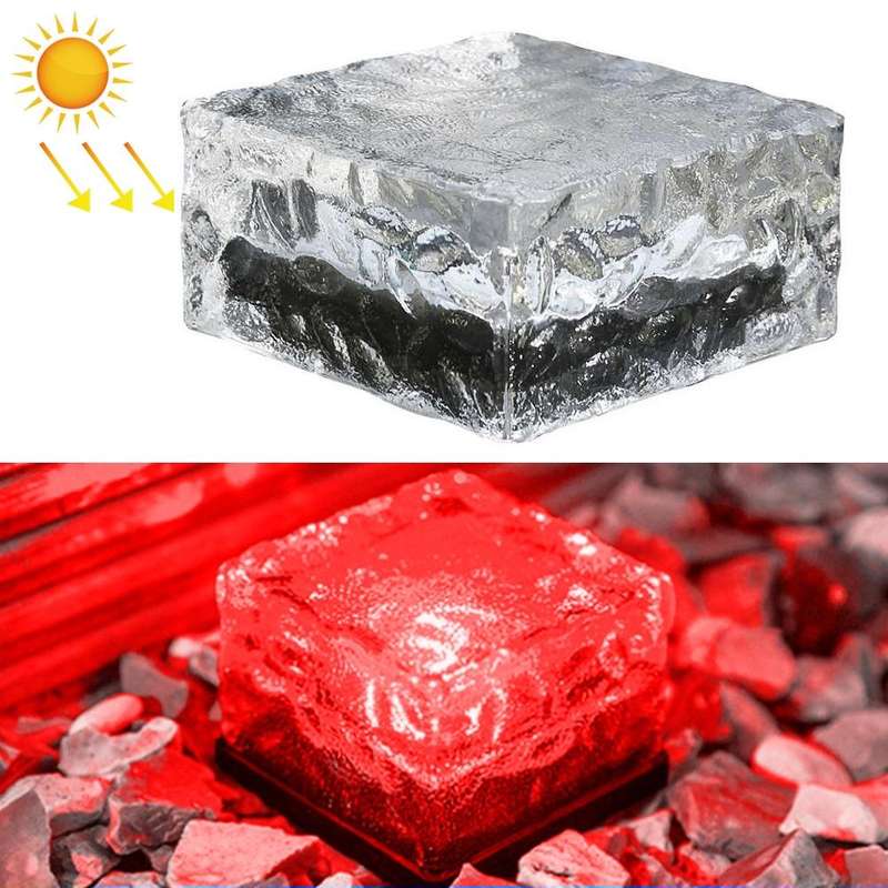 Solar Powered Square Tempered Glass Outdoor LED Buried Light Garden Decoration Lamp IP55 Waterpro...
