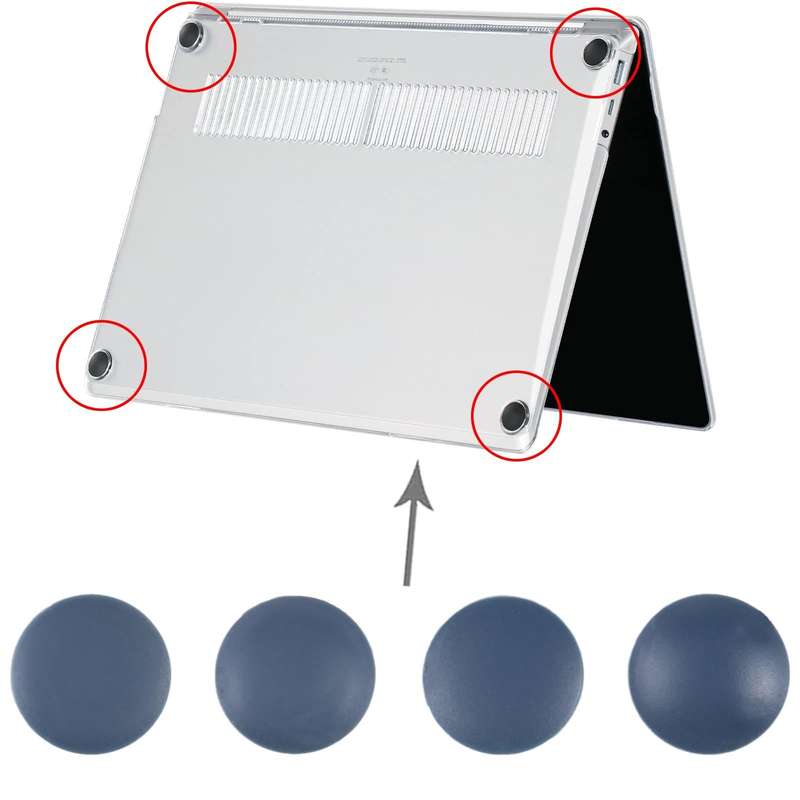 For Microsoft Surface Laptop 1 / 2 1769 13.5 inch  4 in 1 Bottom Case Rubber Mats (Blue)