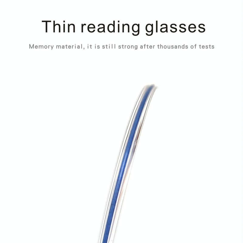 Pince-nez Reading Glasses Frameless Magnifying Glasses, Degree: +100(Blue)
